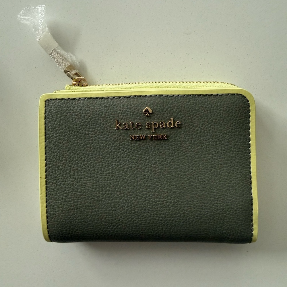 Kate Spade Gray and Yellow L-Zip Wallet - Picture 6 of 8